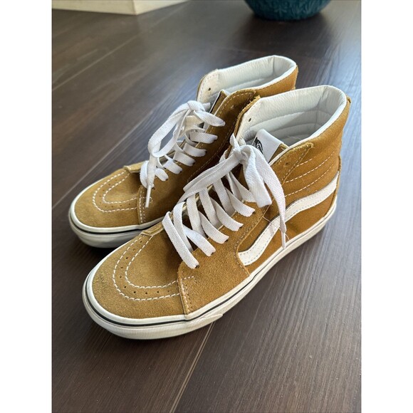 Vans Old Skool High Top Suede Sneakers, Women’s Sz 7 Tan Color - Picture 3 of 5